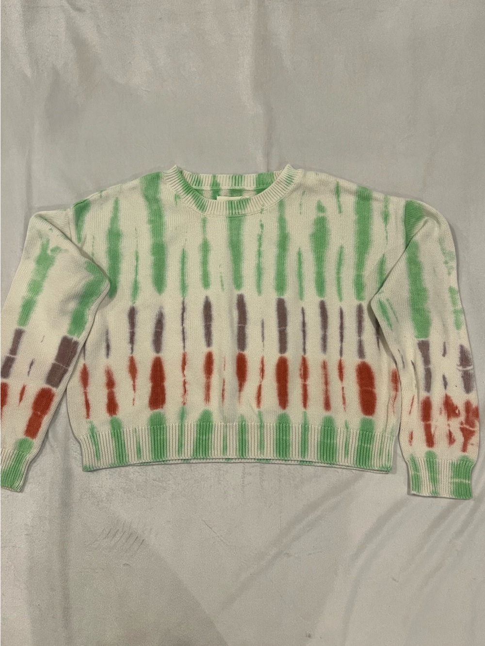 Treasure & Bond girls’ cotton cropped tie dye sweater